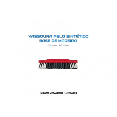 VASSOURA - SANCHES - 40cm PELO SINTETICO BASE MADEIRA